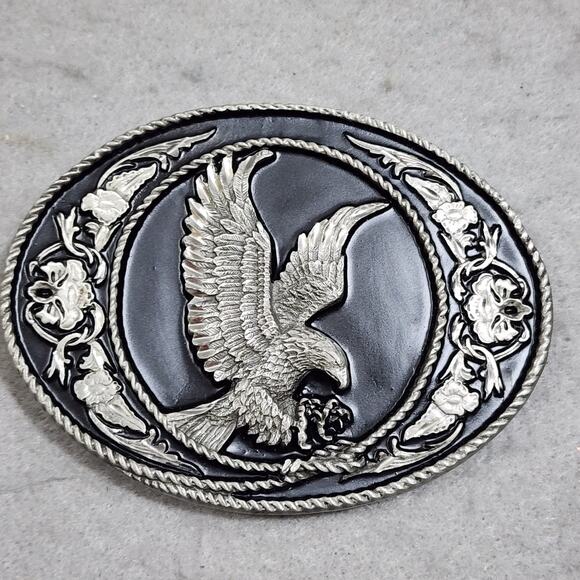 Siskiyou Buckle Co. Inc Pewter Flying Eagle Belt Buckle G-5 1991 Oregon USA Vtg - Picture 1 of 9